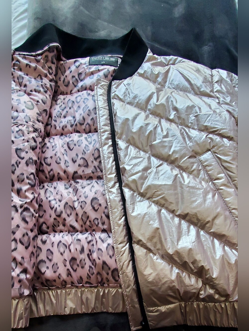 Noize Metallic Rose Bomber Jacket with Black Trim